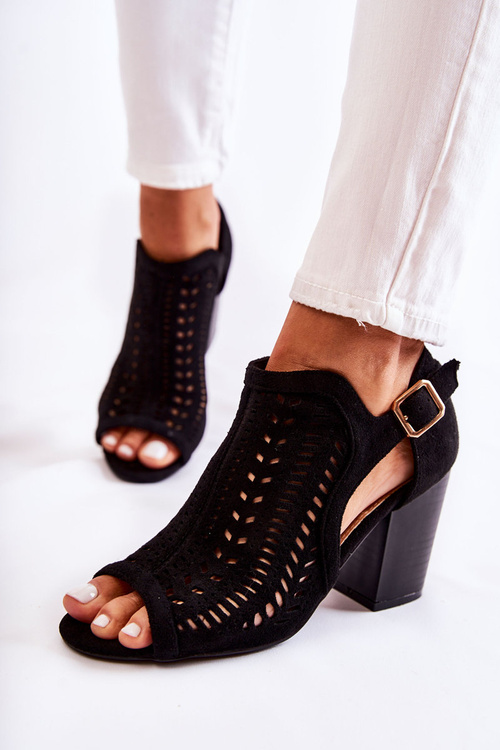 Dámské Jarní Boty Na Podpatku Semišové Černé Beyond Us