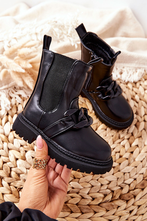 Dětské Izolované Boty Řetěz Cerné Hinea