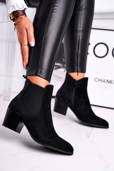 Dámske vysoké podpätky Sergio Leone Black BT613 Sued