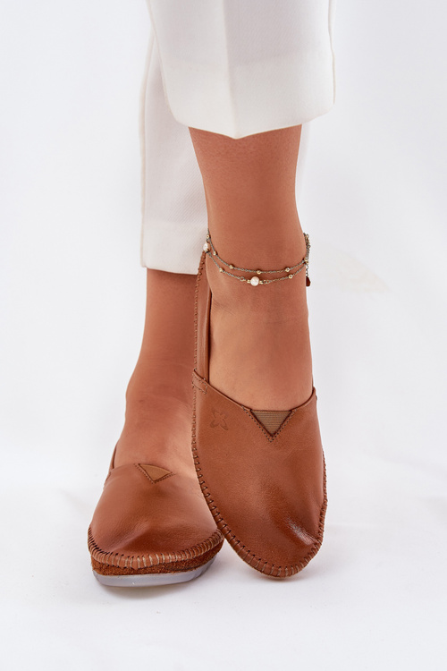 Kožené Baleríny Hladké Maciejka T1930-29 Hnědé