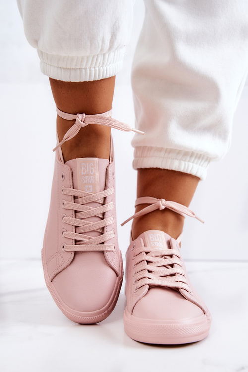 Dámske kožené tenisky Big Star JJ274071 Svetlo ružová