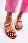 Ženské lakované flip -flops Pink Jimena Gold