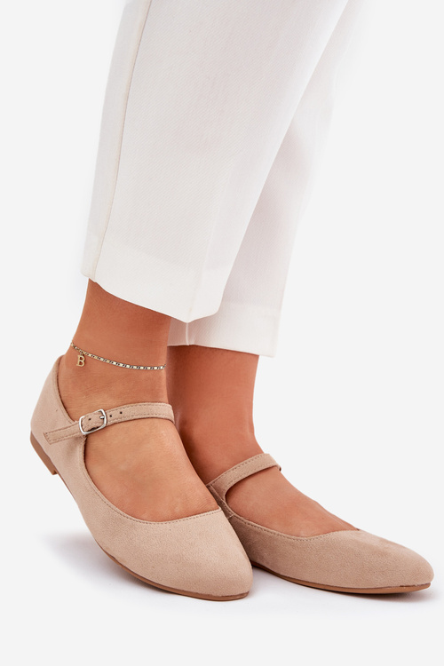 Baleríny S Páskem Eko Semišové Béžové Arrivara