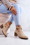 Kožené topánky s strihom -out na stĺpej béžovej lemarovej axelle