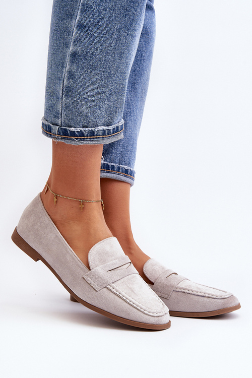 Dámské klasické mokasíny šedé Olevin