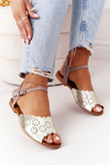 Kožené sandále Maciejka 05199-04 béžové zlato