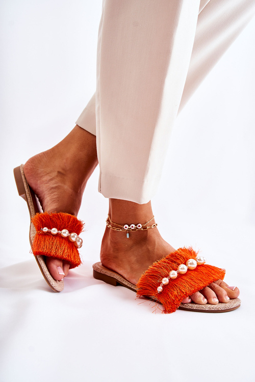 Dámske flip -flops s dekoratívnym remienkom Ramisa Orange