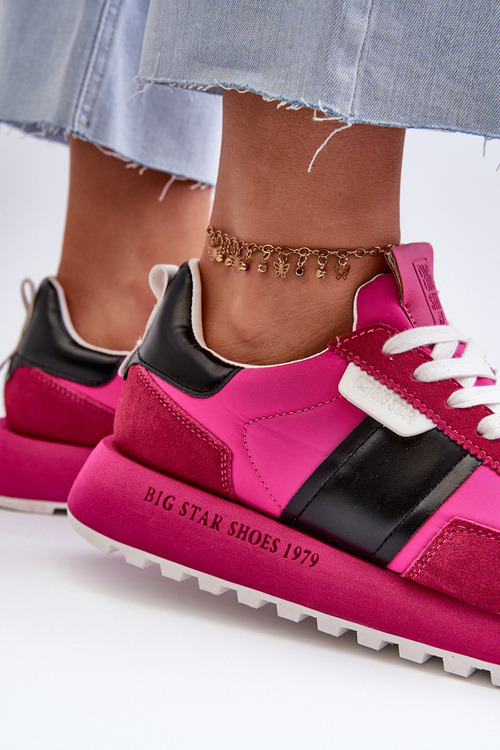 Dámské tenisky na platformě Big Star NN274500 Memory Foam System Fuksja