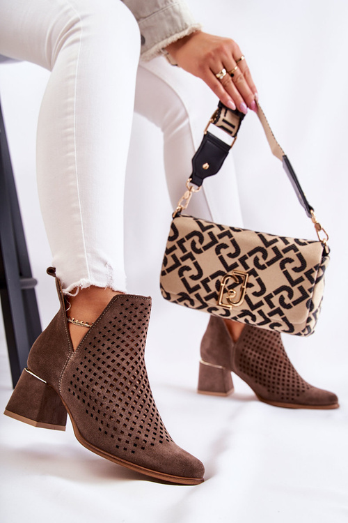 Semisove Prolamované boty Lewski Shoes 3165 Hnědý