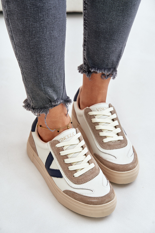 Dámske Kožené Tenisky Vinceza 7923 Béžové