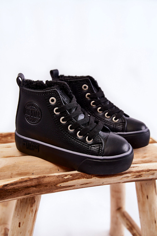 Dětské vysoké tenisky se zipem Big Star KK374228 Černe