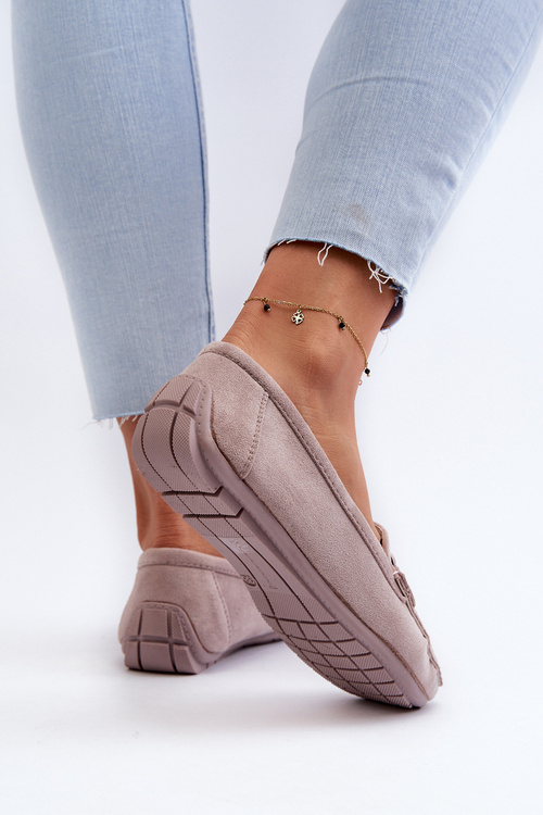 Dámske moderné semišové mokasíny fialové Rabell