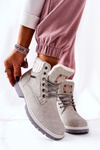 Kožené topánky s izolačnou svetlo šedou laralis