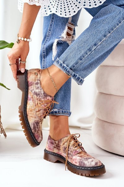 Dámske kožené topánky Oxford Maciejka 04087-46 Multicolor