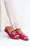 Dámske sandále s ozdobným srdcom S.Barski KV27-018 fuksia