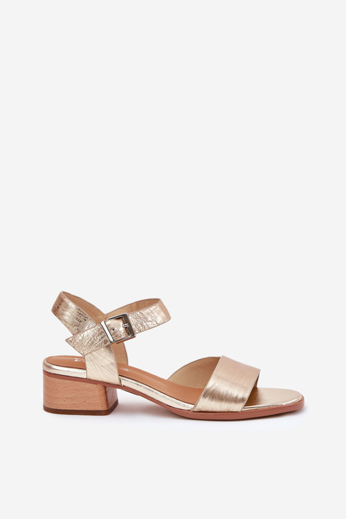 Kožené Dámske Sandále Na Opätku Maciejka N6802-25 Zlaté