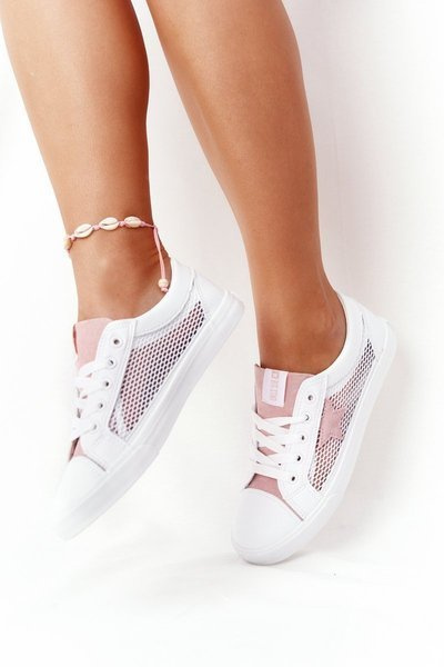 Dámské Tenisky Se Síťovinou Big Star DD274688 Bíle-Růžové