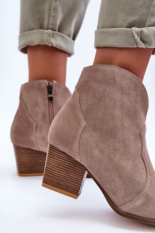 Kůže Kowbojky Botky Lewski EV28 Bežové