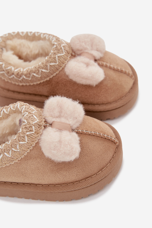 Detské snehule s výšivkou a mašľou Béžové Daven