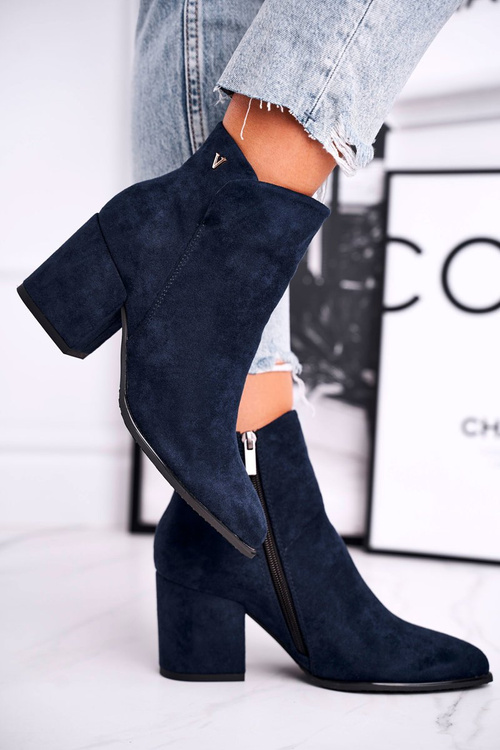 Dámské Kotníkové Boty Na Podpatku Tmavě modré So Good