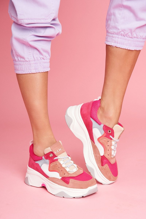 Dámska športová kožená topánky Goe Pink FF2N3010