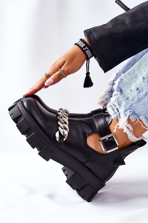 Dámské boty s řetězem Černé Torment