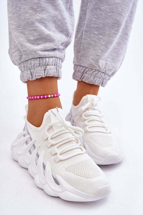 Dámské módní ponožkové tenisky Bílé Daxo