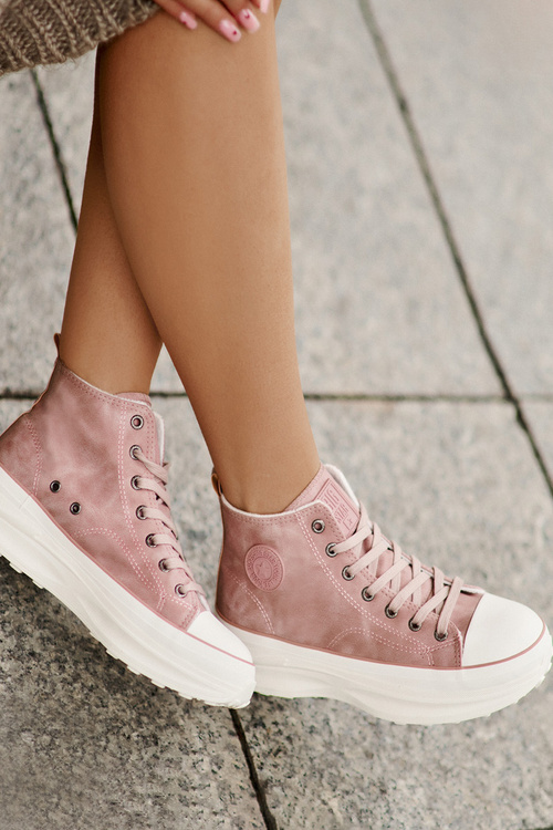 Zateplené Dámske Tenisky Na Platforme Big Star OO274071 Rúžové
