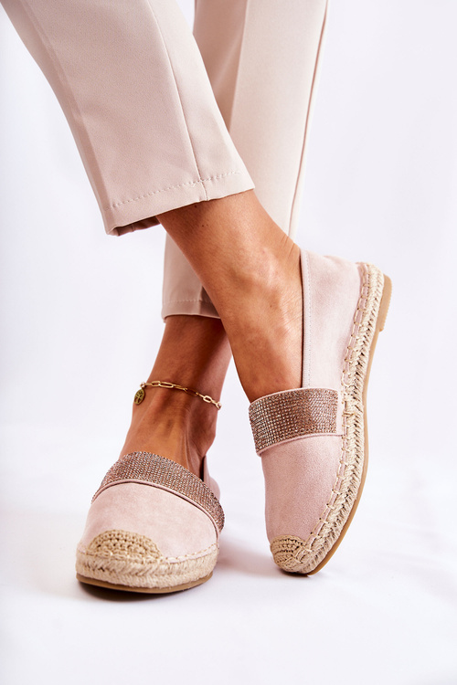 Dámské nazouvací espadrilky s kubickými zirkony Růžove Massal