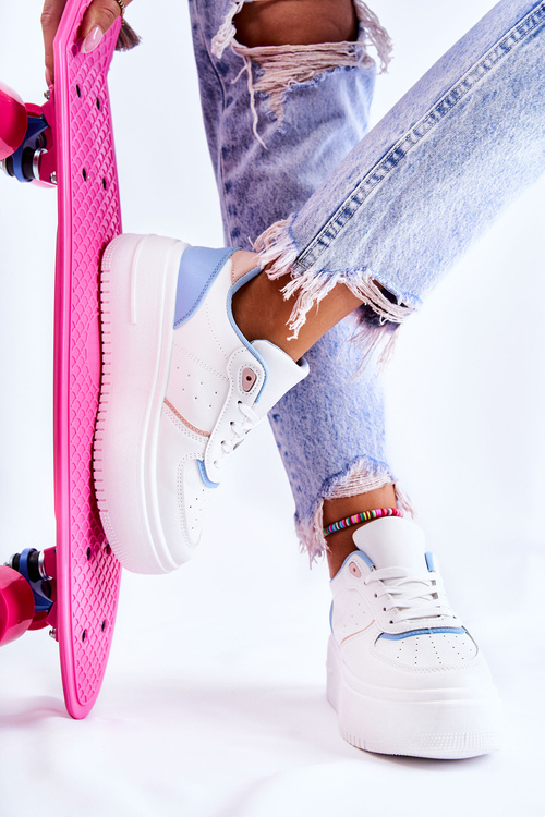 Dámská vázaná sportovní obuv Tenisky Bílá a modre Manila