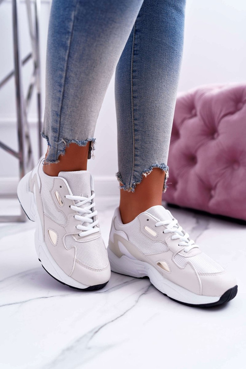 Ženský športový biely béžový šok