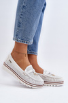 Dámske bielé vyrezané mokasíny Twista