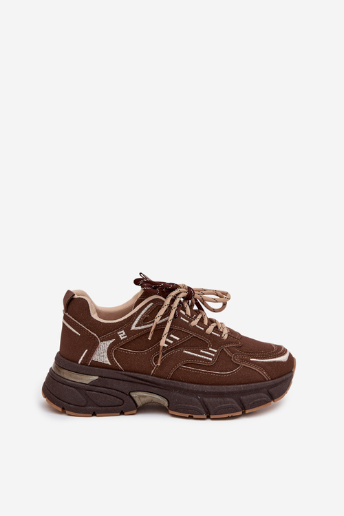 Dámske športové tenisky s dvojitým šnurovaním Čokoládové Annelie