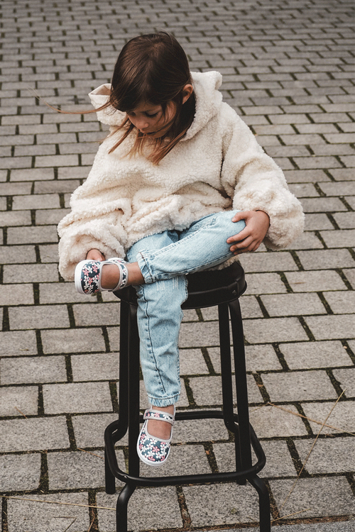 Dětské balerínky v květech námořnických modro-Šedá Noah