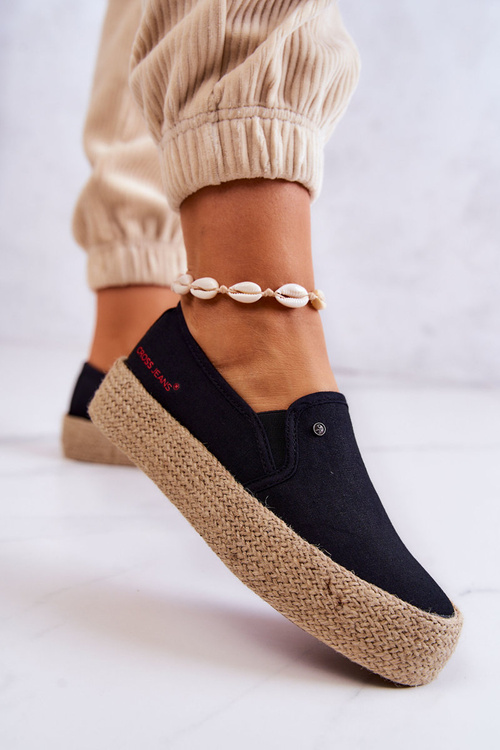 Ženské espadrilles na platforme krížových džínsov JJ2R4015C