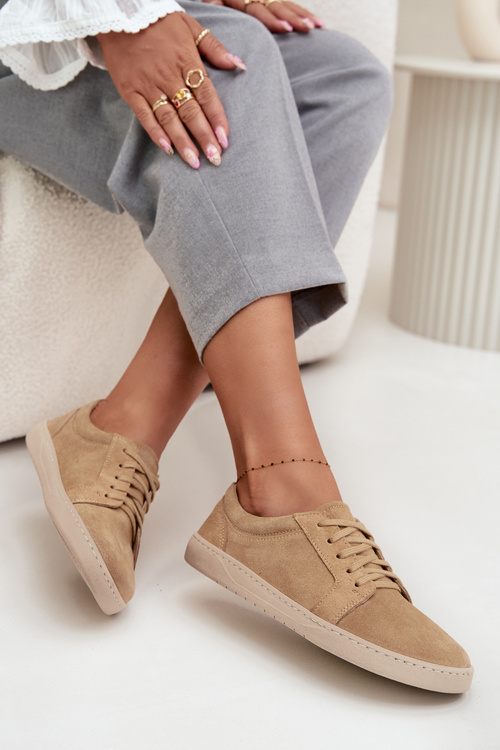 Barefoot typ tenisky z přírodního semiše Zazoo 314 béžové