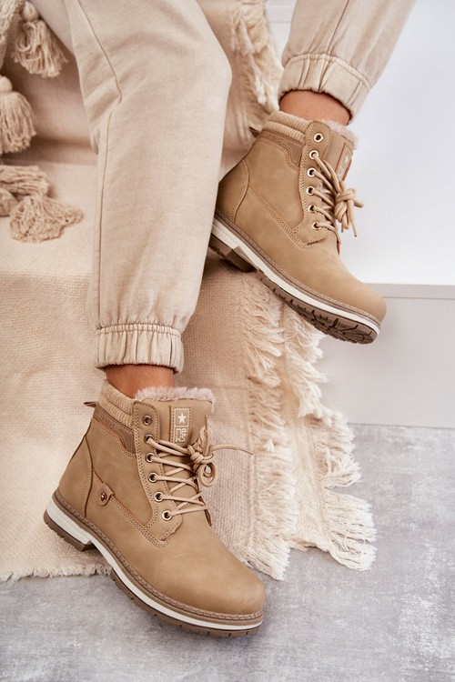 Dámské zateplené kozačky Trappers Tmavě béžová Liv