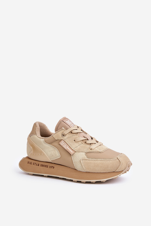 Dámske Kožené Tenisky Big Star OO274564 Hi-Poly System Béžové