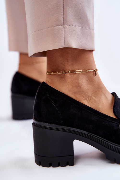 Ženské semišové vysoké podpätky Čierna Sanya