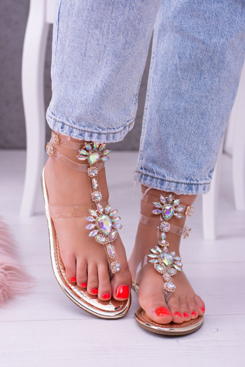 Lacné lubé topánky elegantné priehľadné sandále nomin kamienok