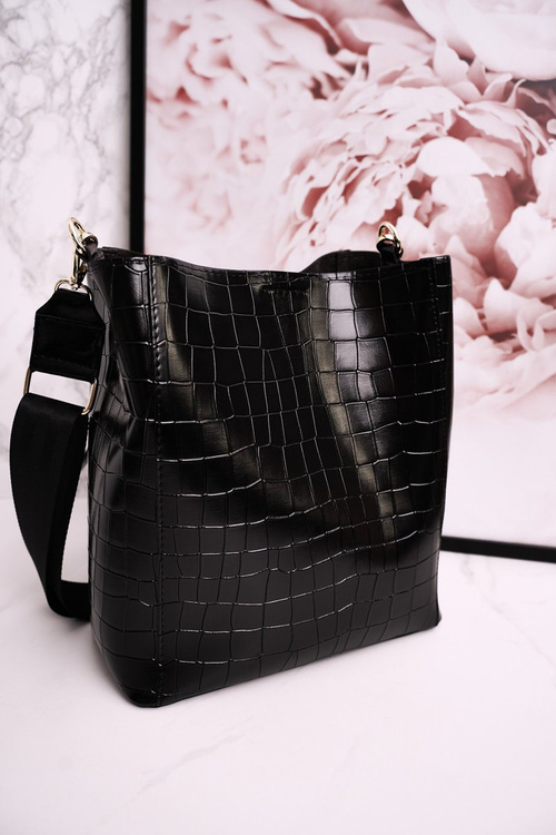 Kabelka Taška S Odnímatelnými Popruhy LAURA BIAGGI Zvířecí Tisk Cerná