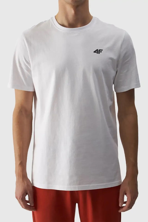 Pánské Tričko Hladké S Logem 4F Bílé 4FWMM00TTSHM1843-10S