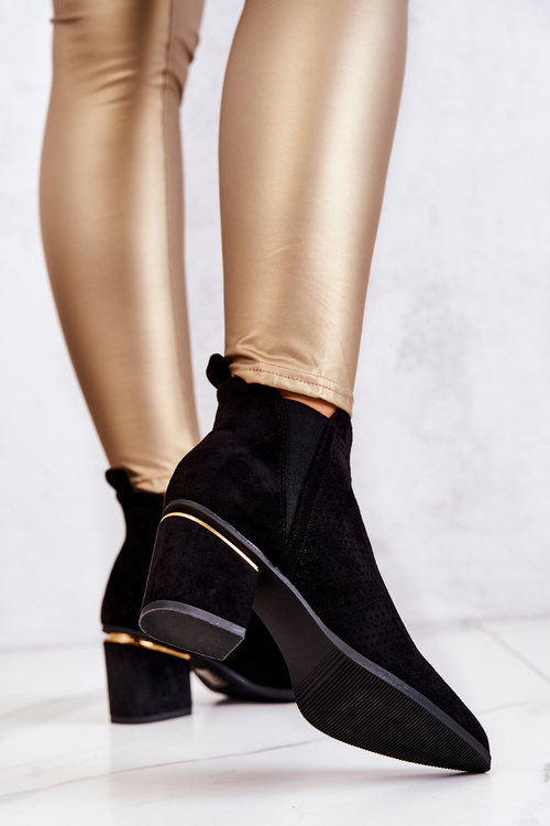 Black Helloni Openwork Cowboy topánky