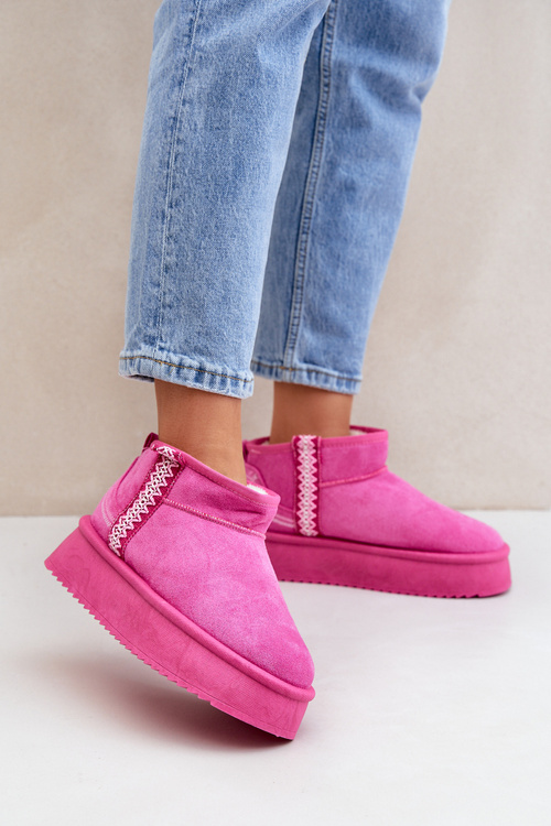 Snehové Topánky Na Platforme S Vzorom Ružové Udra