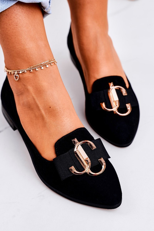 Dámské Semišové Mokasíny Baleríny Cerne Mary-Jane