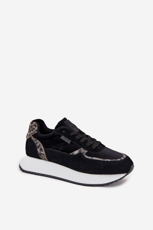 Dámské Zamszové Sneakersy Big Star OO274A312 HI-POLY SYSTEM Černé Panther