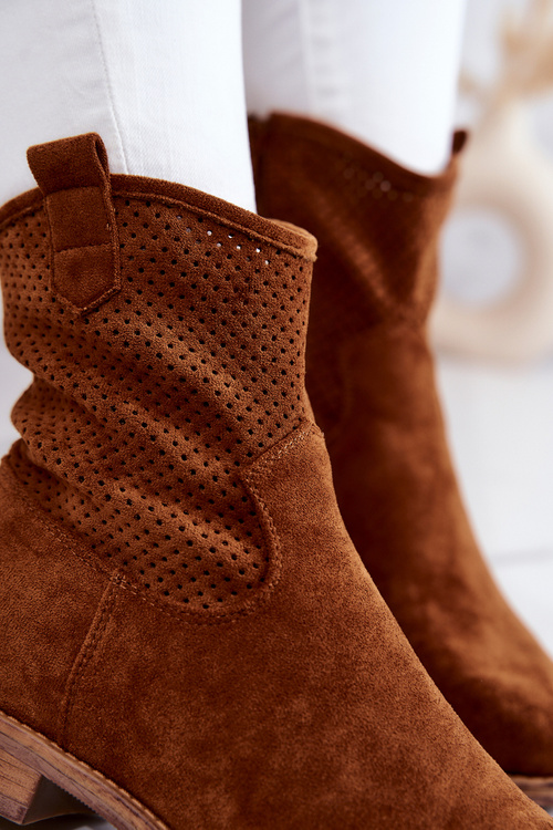 Semišové dámské prolamované boty Camel Lemar