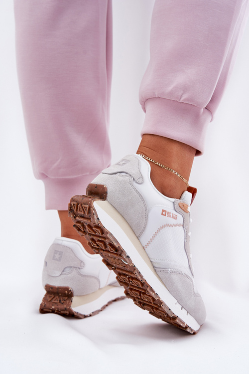 Semišové Lehké Sportovní Boty Pro Ženy Big Star RR274235 HI-POLY SYSTEM Béžové