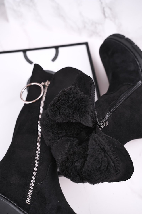 Dětské Teplé Kotníkové Boty Černé Norabel