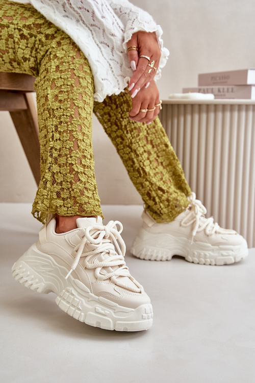 Dámske tenisky na masívnej podrážke svetlo béžové Nevela